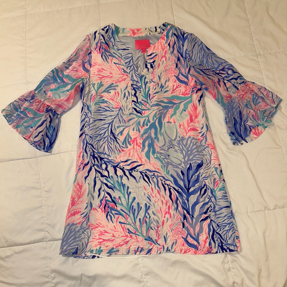Lilly Pulitzer Vibrant Pink and Blue Blouse